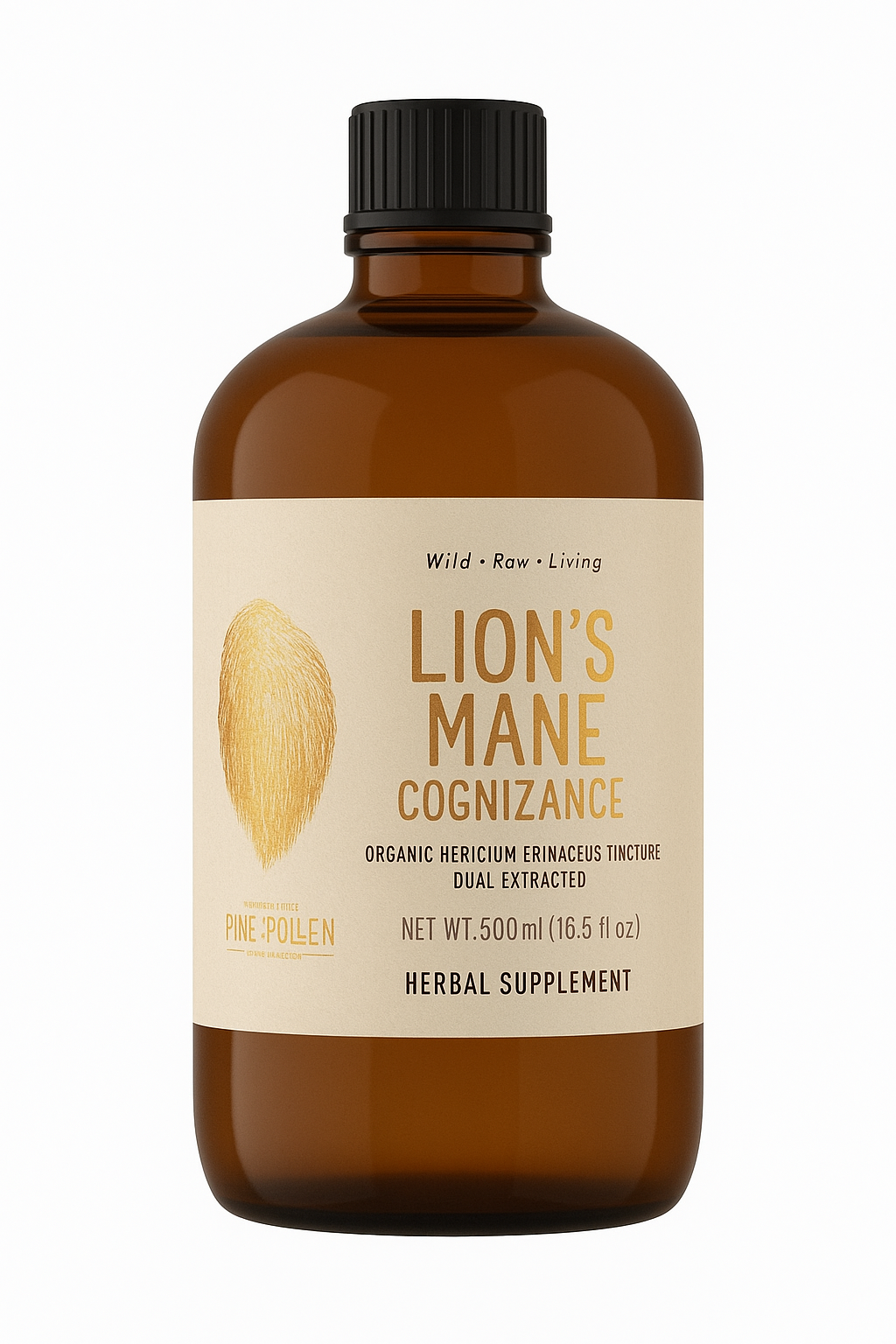 LION'S MANE TINCTURE; 1:4 DUAL EXTRACT-250MG/ML (100ML/3.4OZ)